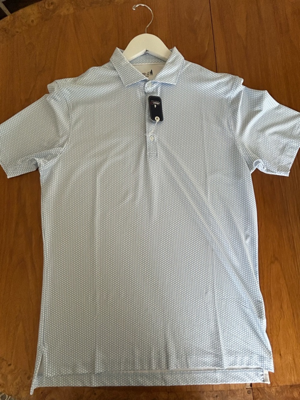 johnnie-O Light Blue Micro Dot Polo